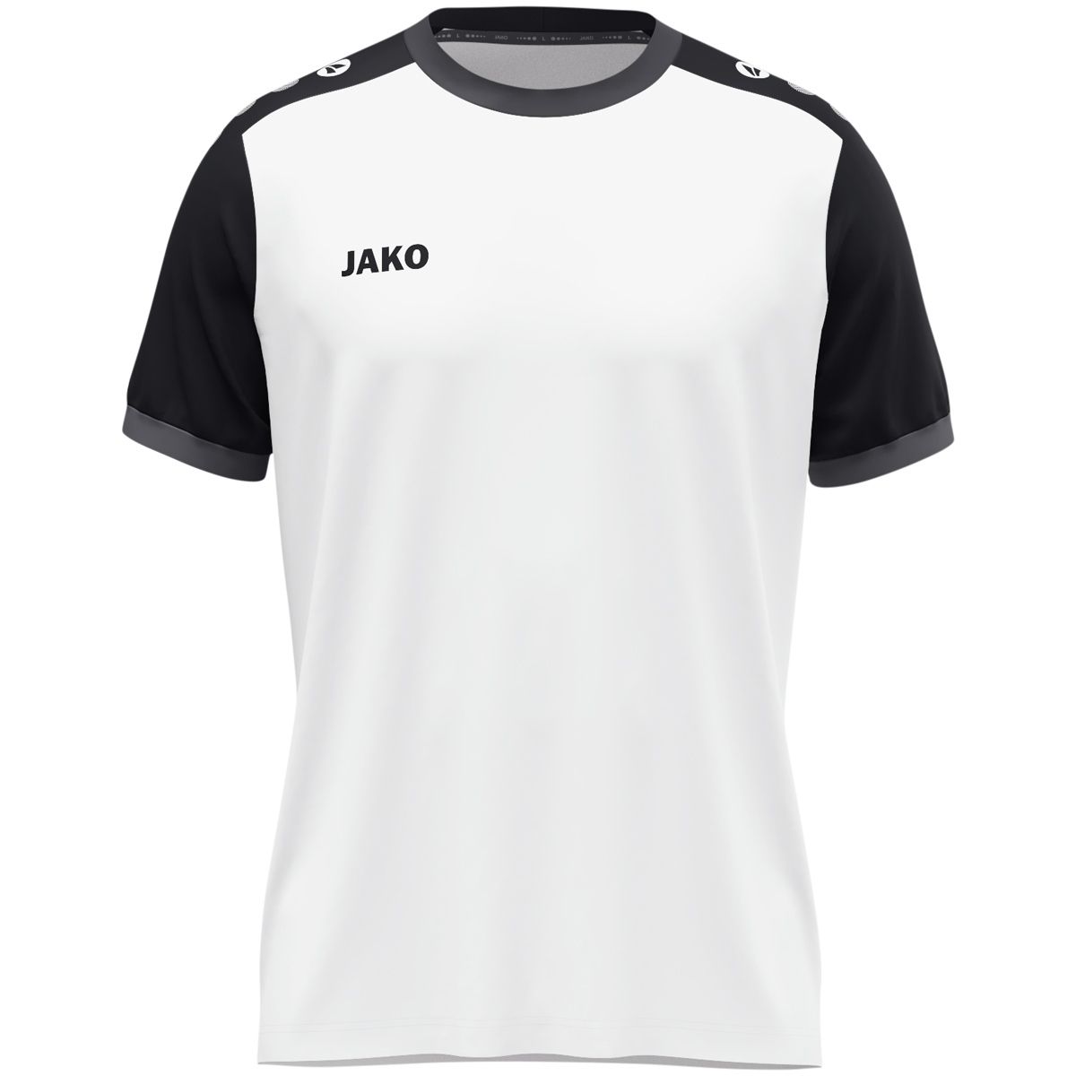 JAKO Shirt Dynamic KM Wit Zwart Antraciet | Onlinesportkleding | JAKO | Bedrukking mogelijk 