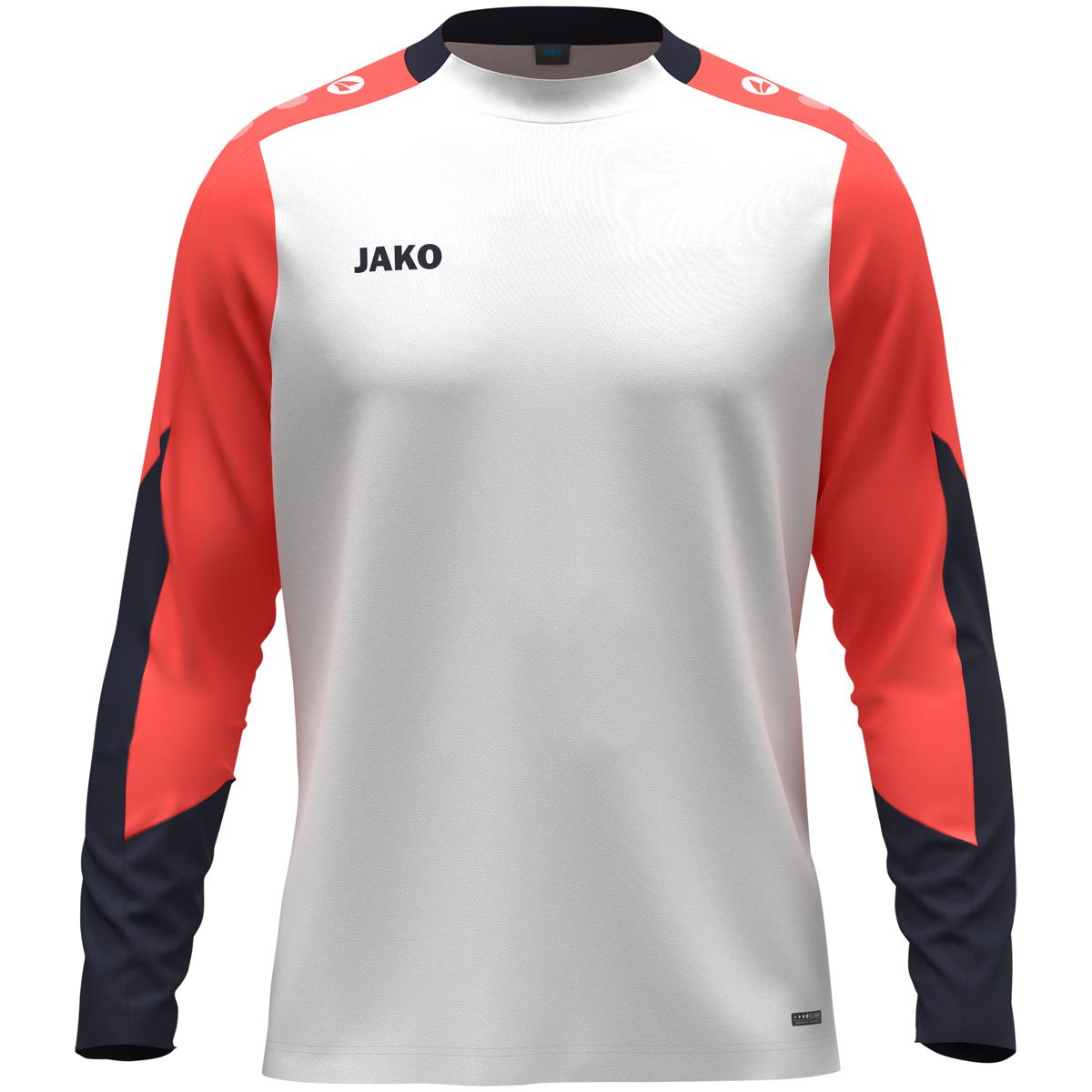 JAKO Longsleeve Dynamic 8870 Wit Koraal Marine | Jakosportkleding | Bedrukking mogelijk