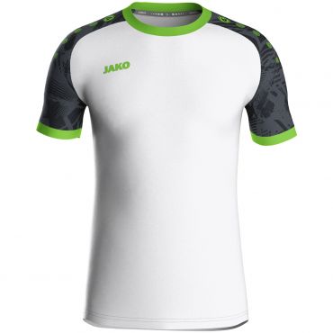 JAKO Shirt Iconic KM 4224 Wit Zwart Fluogroen | Bestel snel en veilig bij Jakosportkleding.nl | Snelle verzending