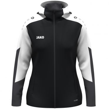 JAKO Dames Jas met Kap Dynamic 6870D Zwart Wit Antraciet | Onlinesportkleding | Bedrukking mogelijk 